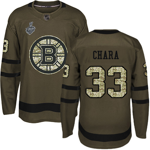 Adidas Bruins #33 Zdeno Chara Green Salute to Service Stanley Cup Final Bound Youth Stitched NHL Jersey